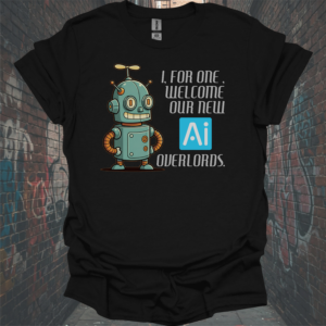 Robot Welcome Unisex Softstyle T-Shirt - Fun AI Design
