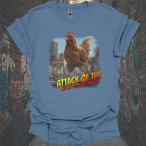 Funny Chicken Graphic T-Shirt - Attack of the Really Big Chicken