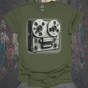 Vintage Reel-to-Reel T-Shirt - Retro Music Lover's Apparel