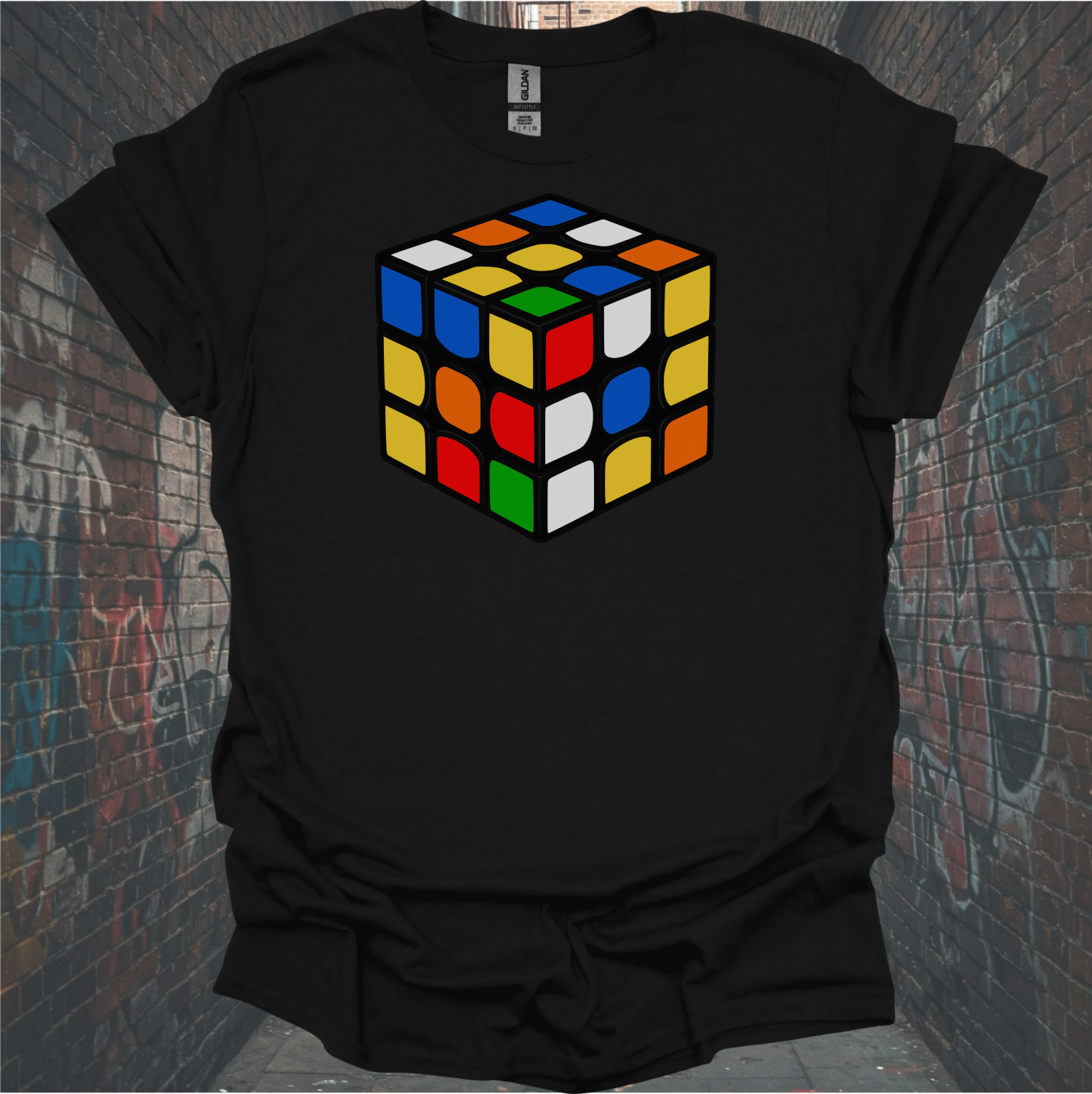 Retro Rubik's Cube Unisex Softstyle T-Shirt - Perfect for Puzzle Lovers!