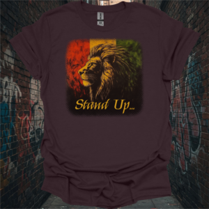 Stand Up Lion Graphic Unisex T-Shirt - Bold Statement Tee for Music Lovers and Nature Enthusiasts