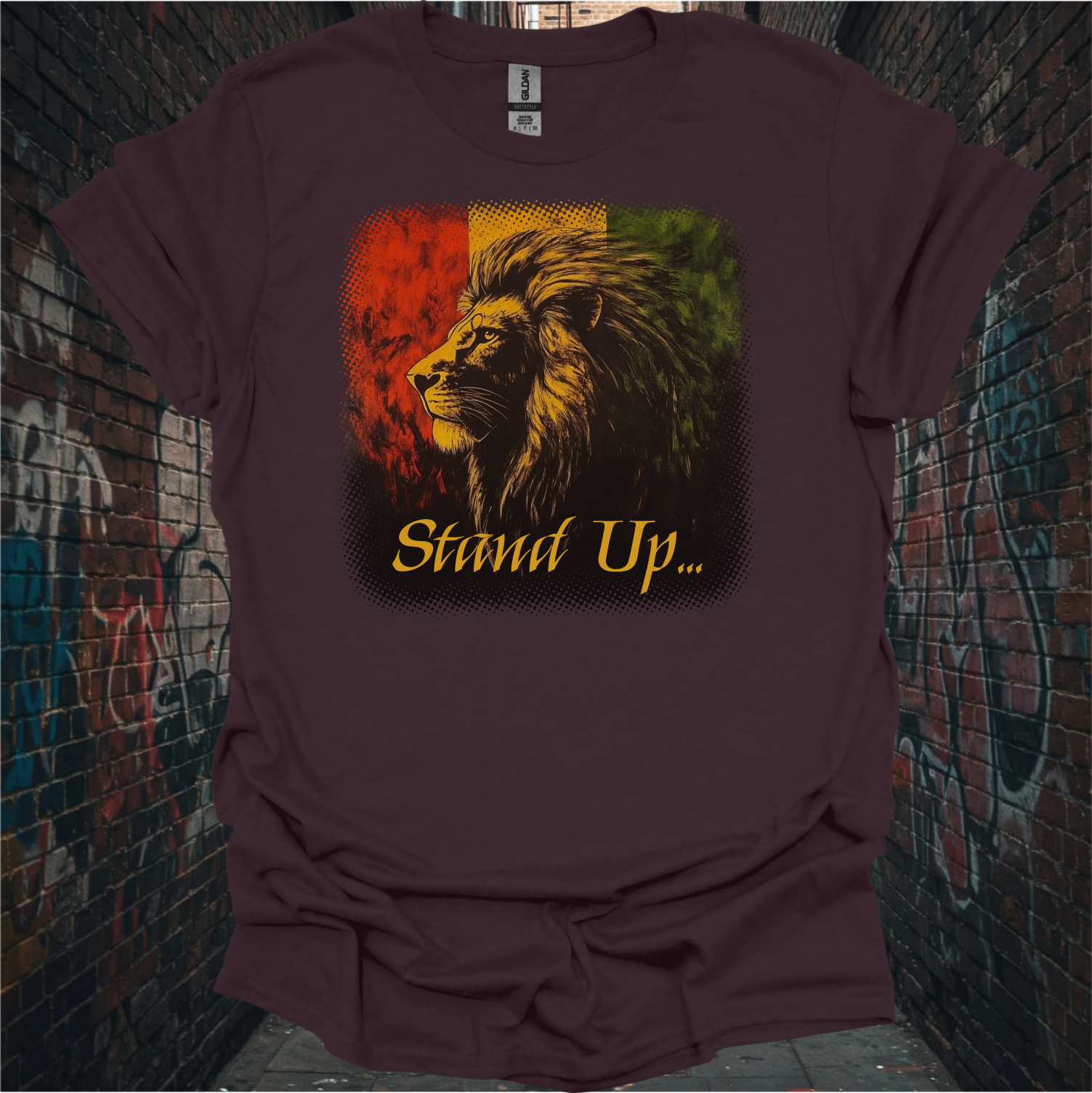 Stand Up Lion Graphic Unisex T-Shirt - Bold Statement Tee for Music Lovers and Nature Enthusiasts