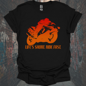 Life's Short Ride Fast Unisex Softstyle T-Shirt - Perfect for Motorcycle Enthusiasts
