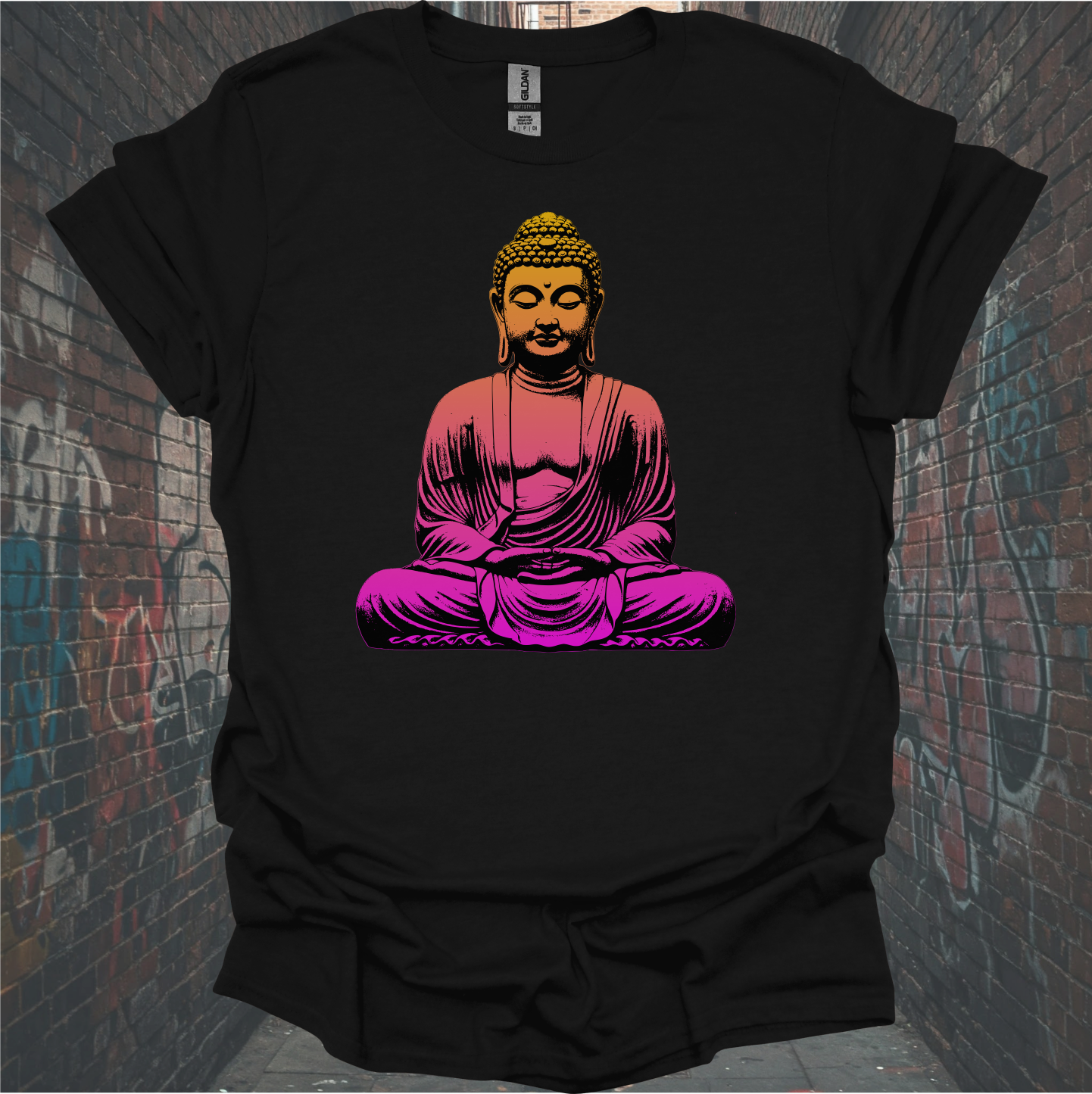 Meditative Buddha T-Shirt | Unisex Softstyle Tee for Relaxation & Mindfulness