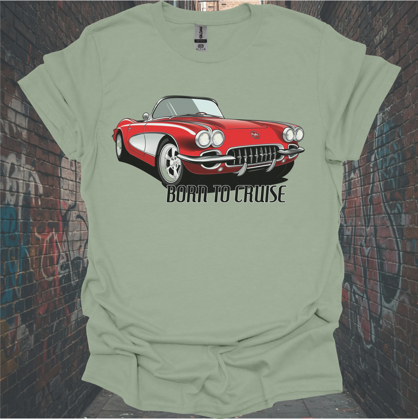 Vintage Car Lover T-Shirt - 'Born to Cruise' Unisex Softstyle Tee