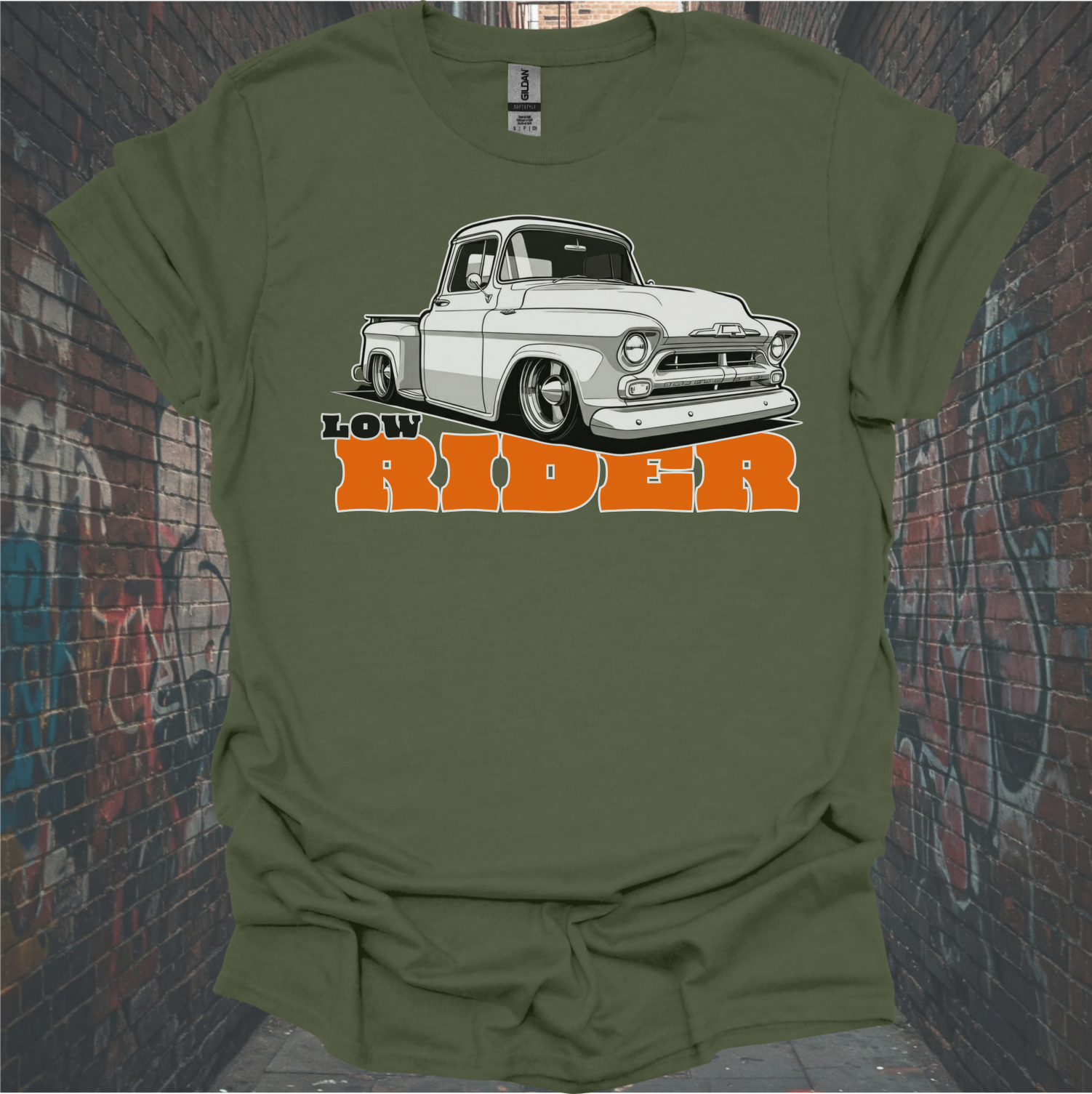 Unisex Softstyle T-Shirt - Vintage Low Rider Graphic Tee