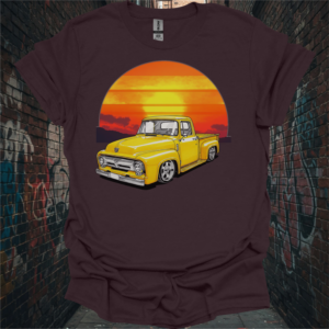 Vintage Sunset Yellow Truck Unisex T-Shirt