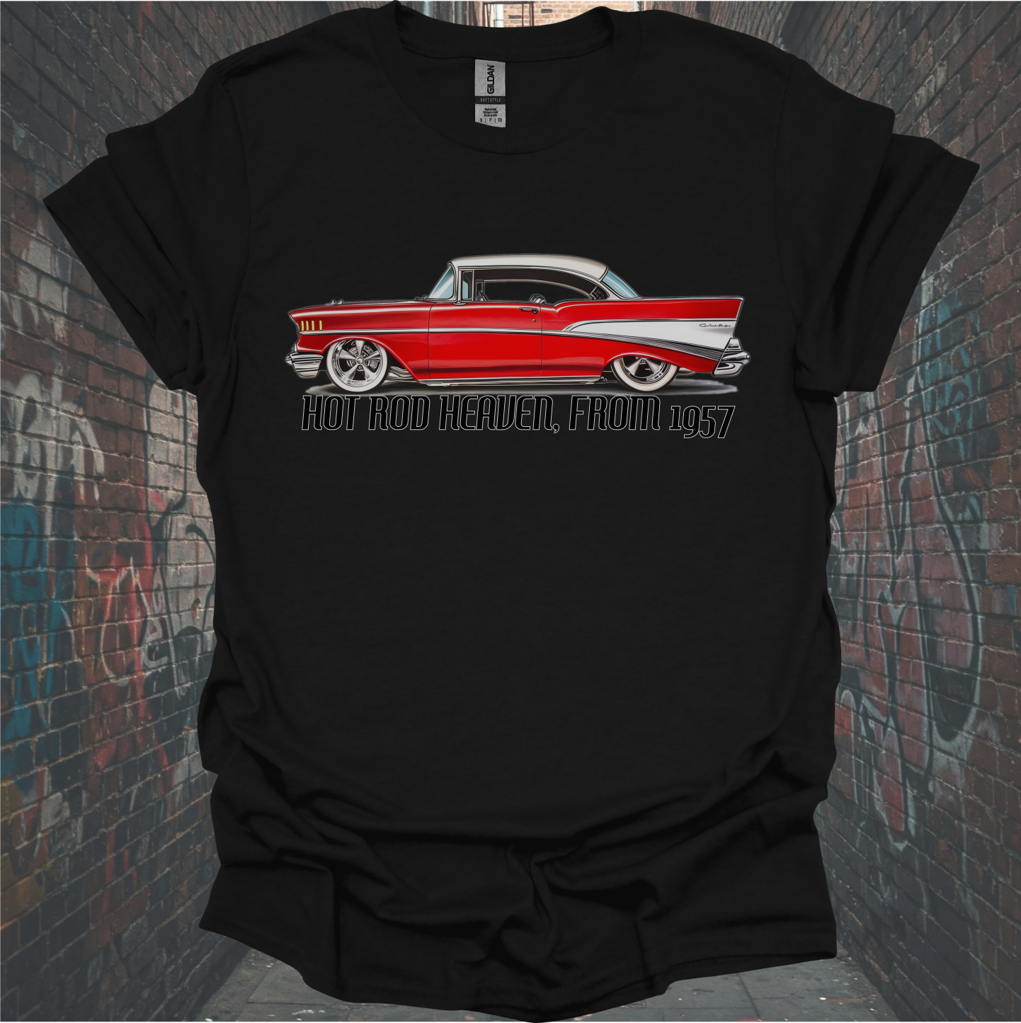 Vintage Car Enthusiast T-Shirt - 'Hot Rod Heaven, From 1957'
