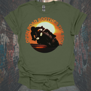 Open Road  Motorcycle T-Shirt - Unisex Softstyle Tee for Adventure Lovers