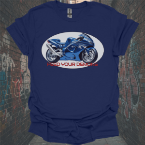 Feed Your Demons Unisex Softstyle T-Shirt - Cool Motorcycle Graphic Tee